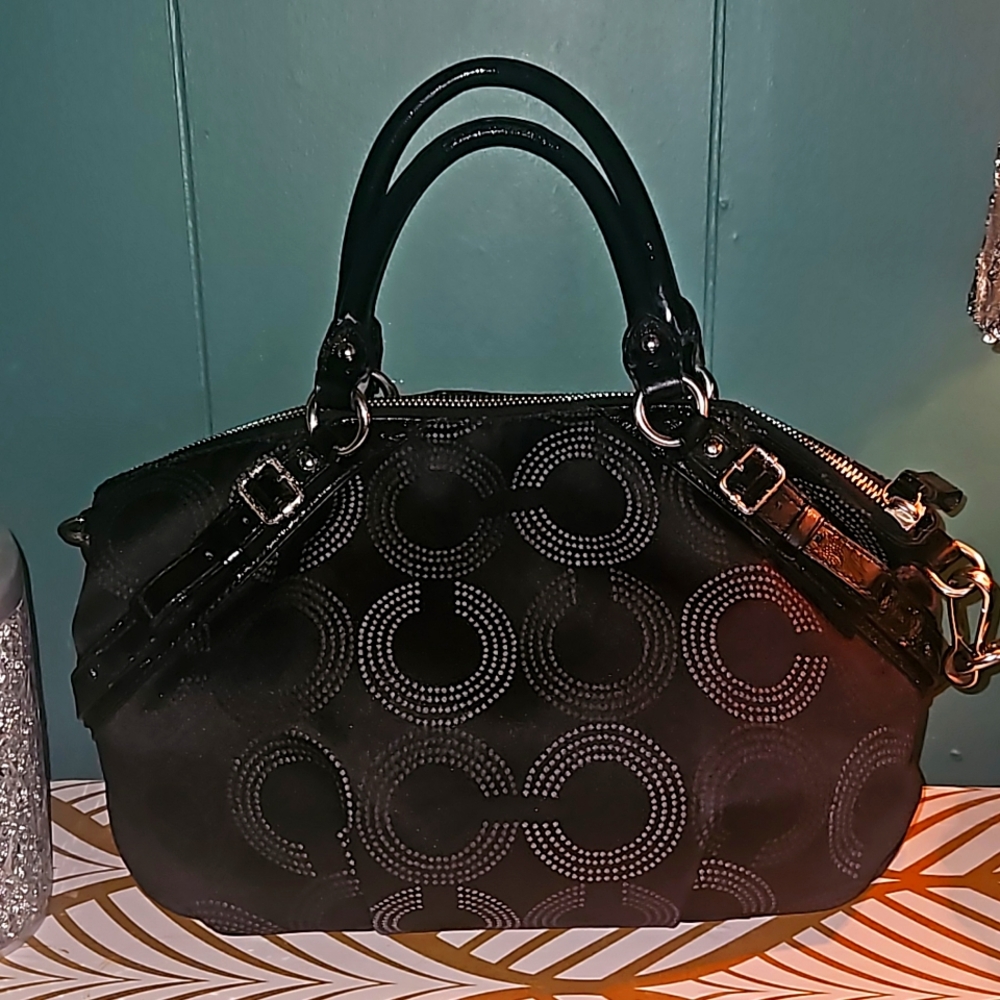 Coach Madison Black optic C Sophia Crossbody Bag Horse & Carriage - Picture 5 of 8